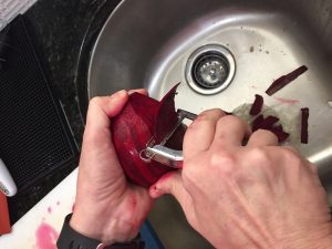 Peeling beets