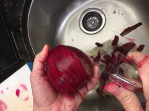 Peeling Beets