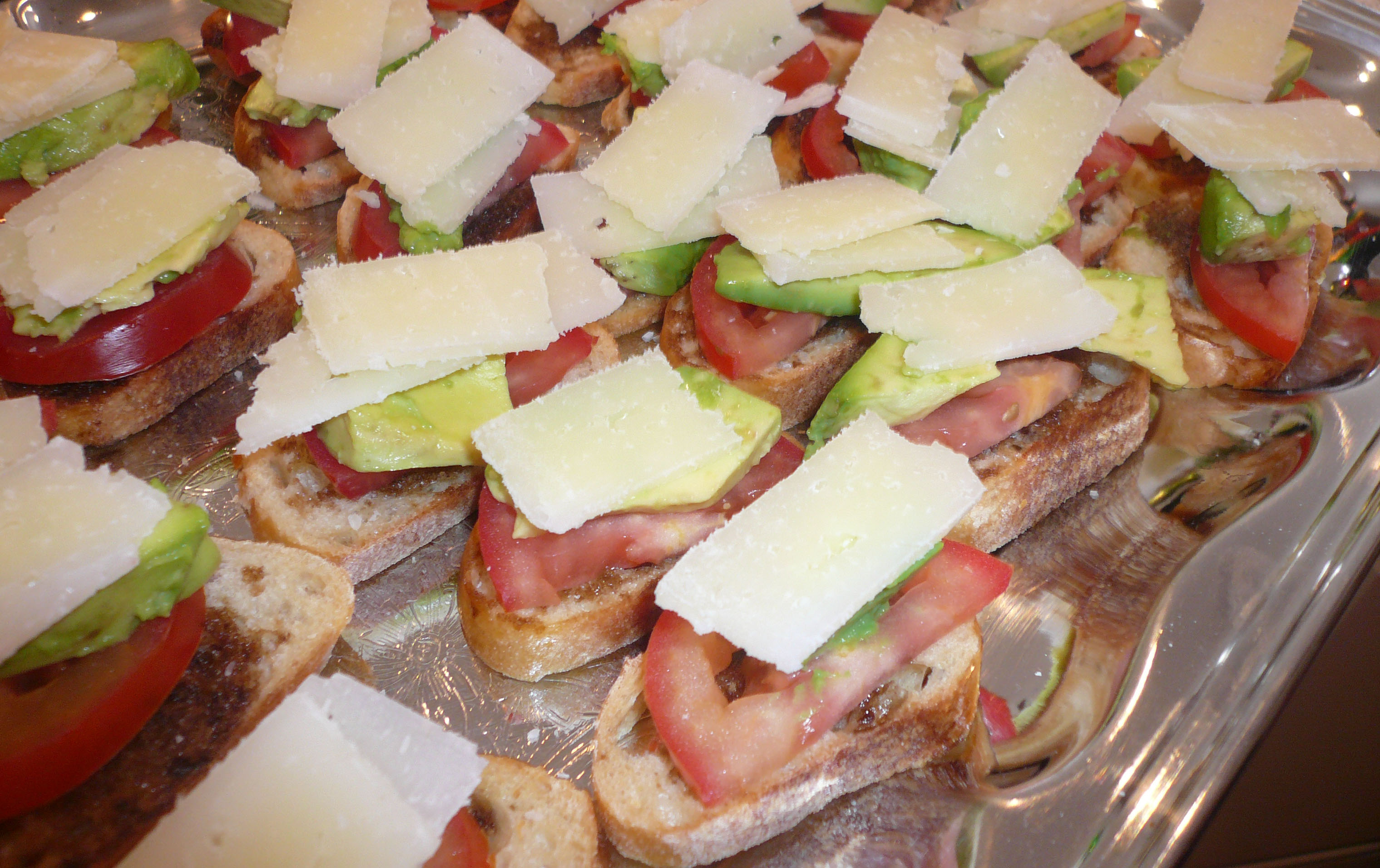 Avacado and Tomato Canapes with Manchego Cheese