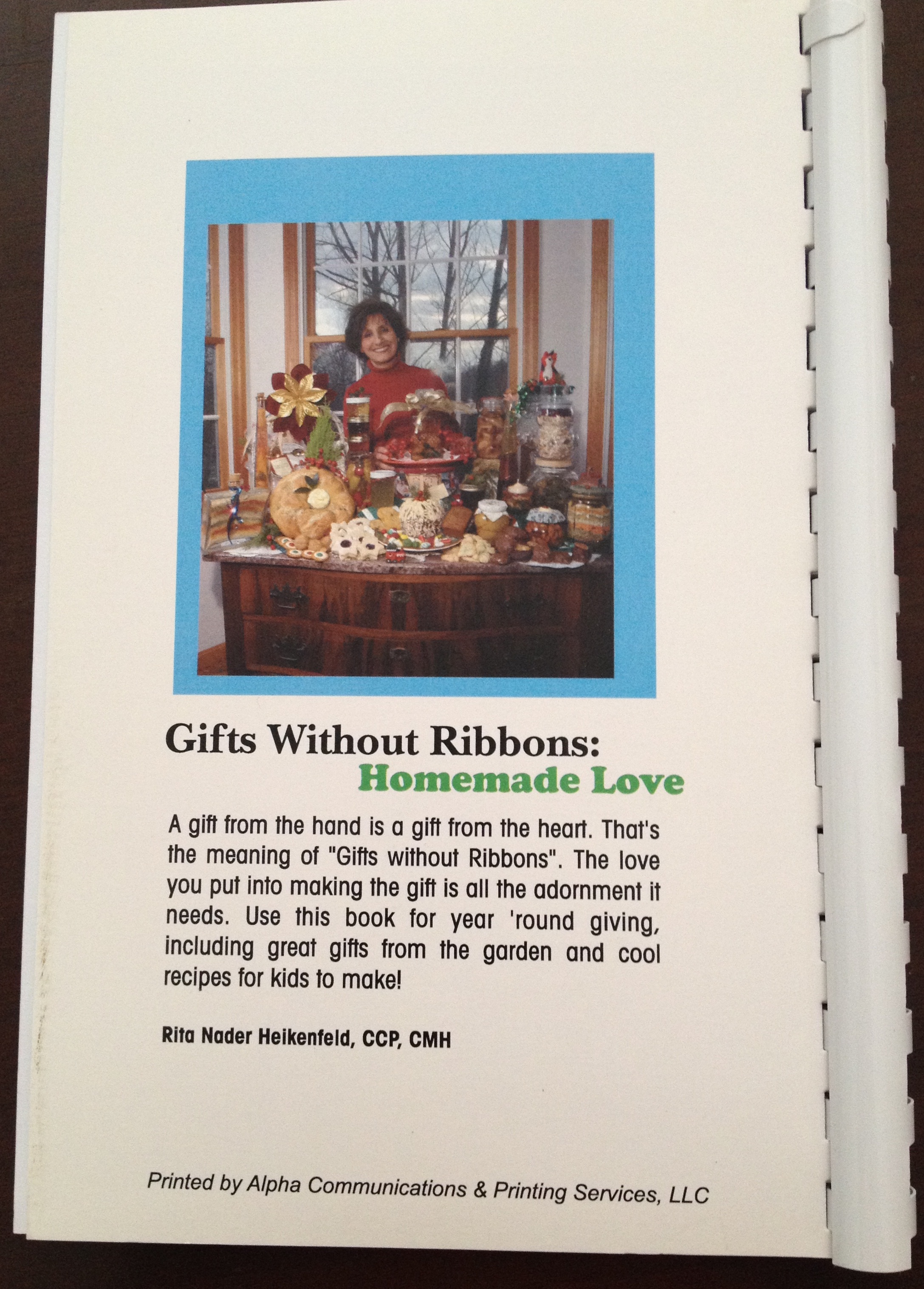 Back Cover: Gifts without Ribbons: Homemade Love by Rita Heikenfeld